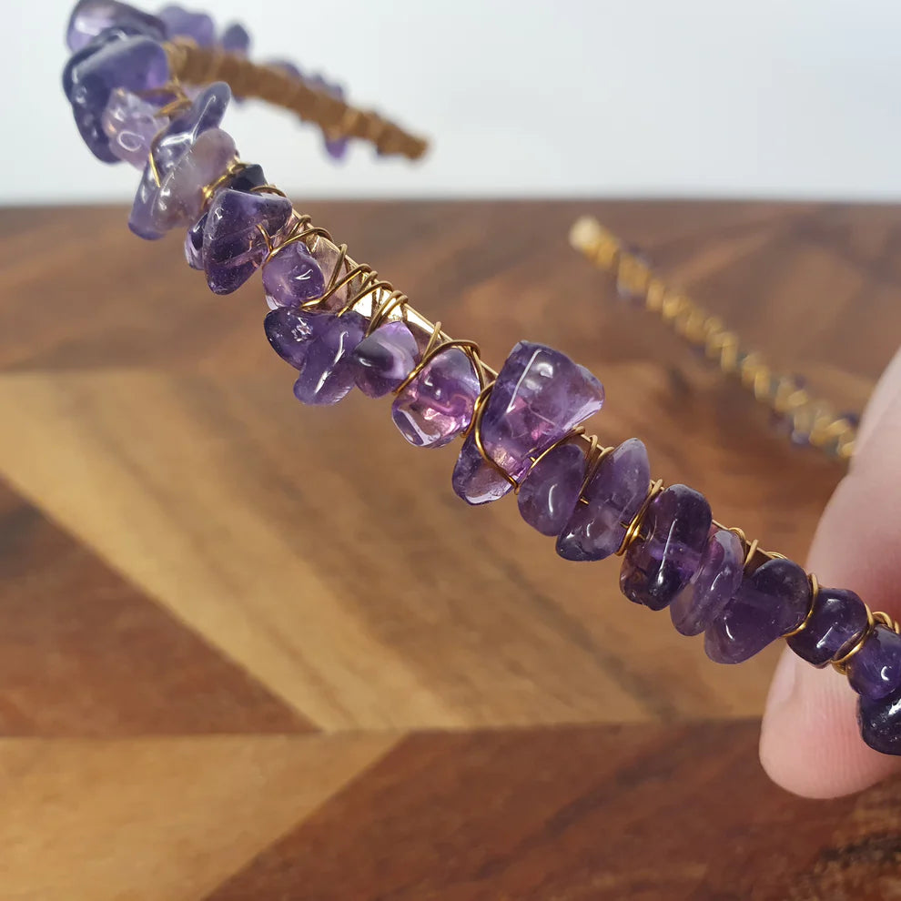 Amethyst Gemstone Headband