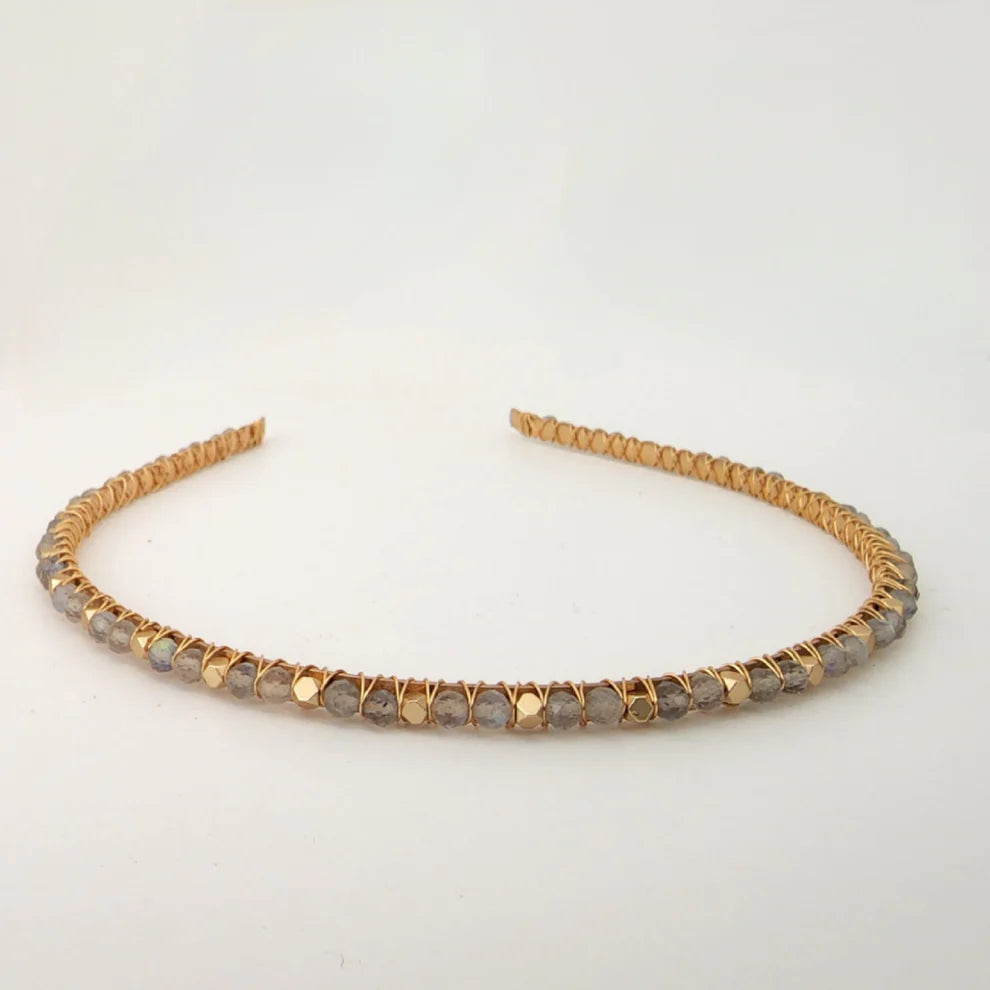 Labradorite and Hematite Headband