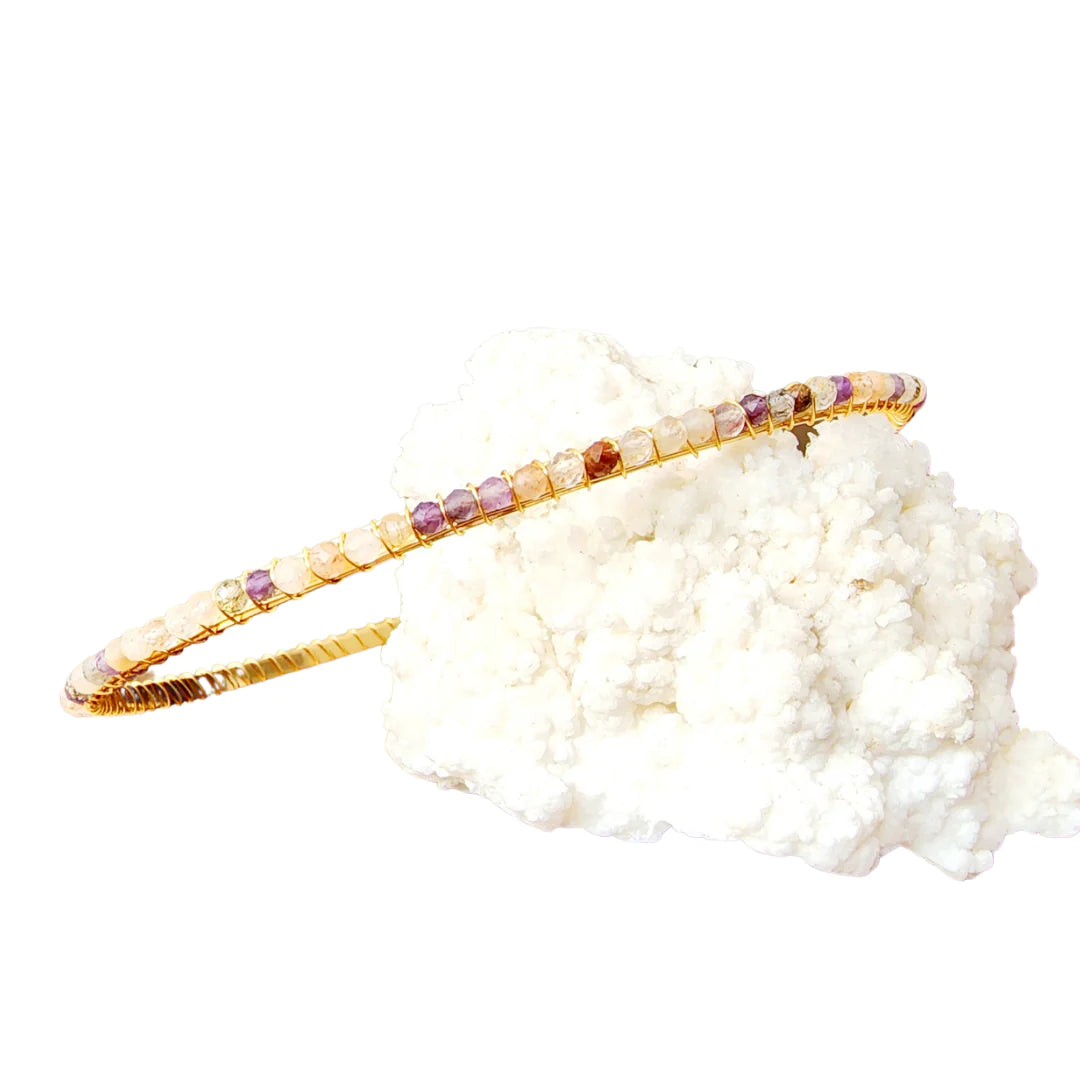 Summer Sunset Headband- Super Seven and Sunstone